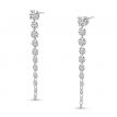 14K White Gold Dashing Diamond Screwback Stud with 11 Pierced Diamonds Dangle Earrings