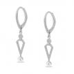 14K White Gold Pearl and Diamond Dangle Earring