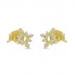 14K Yellow Gold Diamond Mini Starburst Stud Earrings