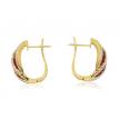 14K Yellow Gold Ruby and Diamond Bypass Precious Fashion Earrings