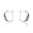 14K White Gold Sapphire and Diamond Bypass Precious Fashion Earrings