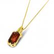 14K Yellow Gold Hexagon Garnet Pendant