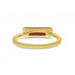 14K Yellow Gold Elongated Emerald Cut Garnet and Diamond East to West Ring