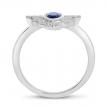 14K White Gold Oval Sapphire and Diamond Art Deco Ring