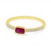 14K Yellow Gold Octagon East to West Ruby Ring