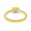 14K Yellow Gold Octagon Blue Topaz East to West Ring