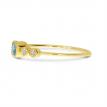 14K Yellow Gold Octagon Blue Topaz and Diamond Stackable Semi Precious Ring