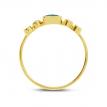 14K Yellow Gold Octagon Blue Topaz and Diamond Stackable Semi Precious Ring