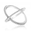 14K White Gold .46 Ct Diamond ^X^ Fashion Ring