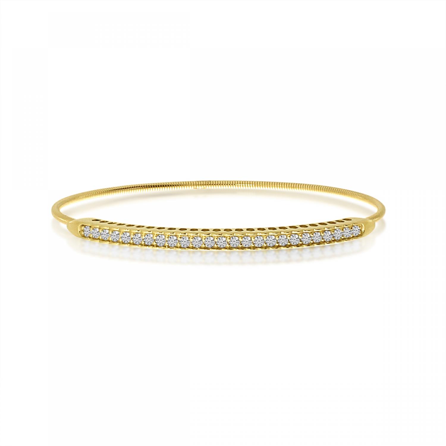 14K Yellow Gold Diamond Expandable Bracelet