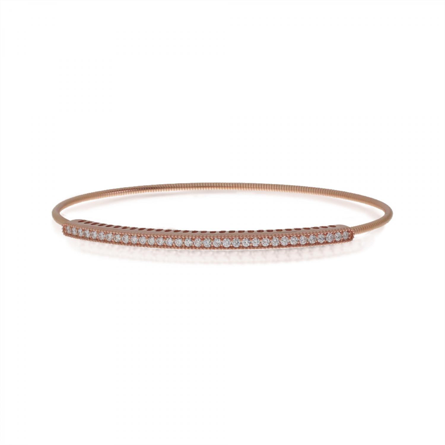 14K Rose Gold Diamond Expandable Bracelet