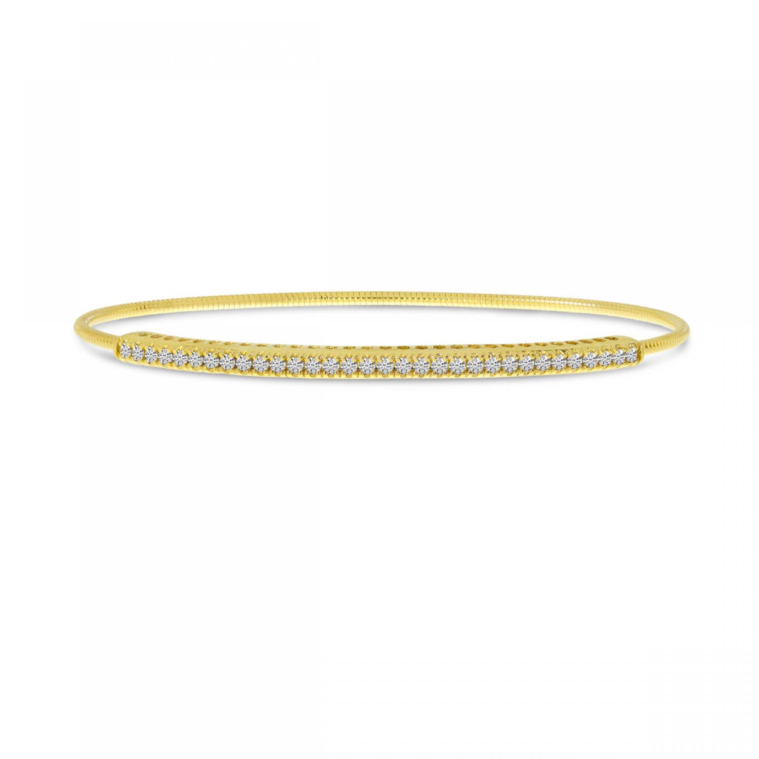 14K Yellow Gold Diamond Expandable Bracelet