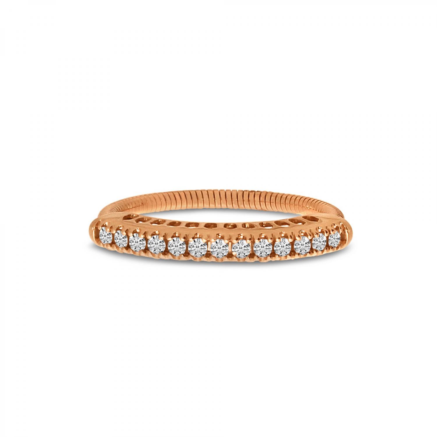 14K Rose Gold Diamond Stretch Ring