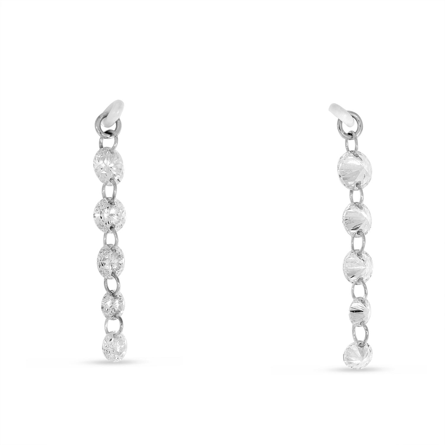 14K White Gold 5 Dashing Diamond Jacket Earrings