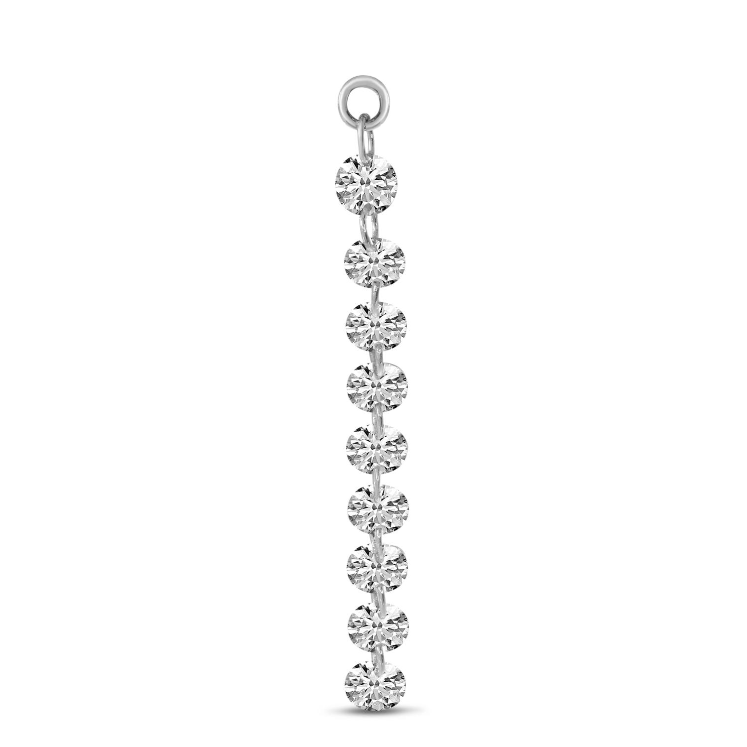 14K White Gold Dashing Diamonds Jacket Earrings