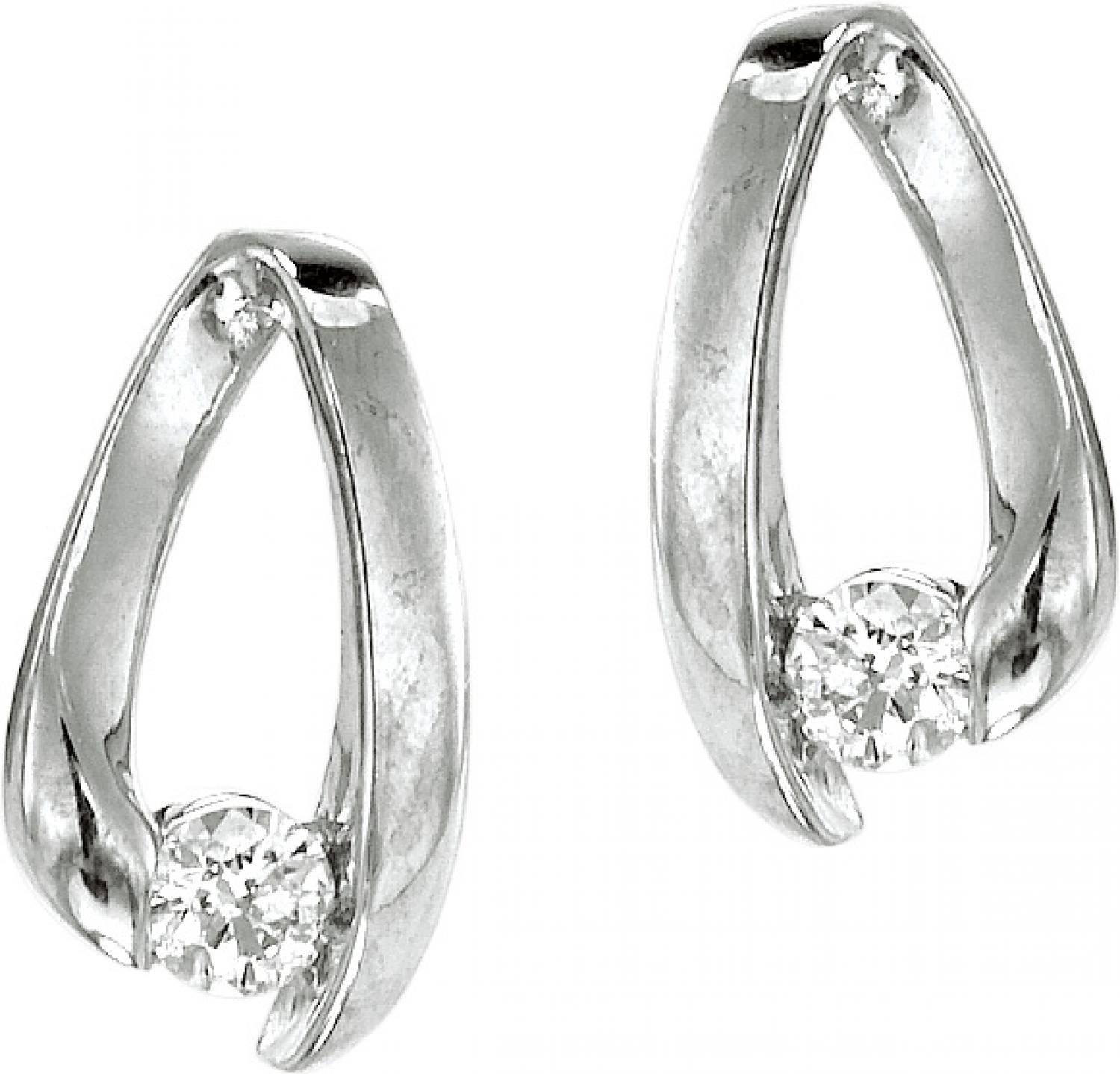 14k White Gold Diamond Fashion Earrings