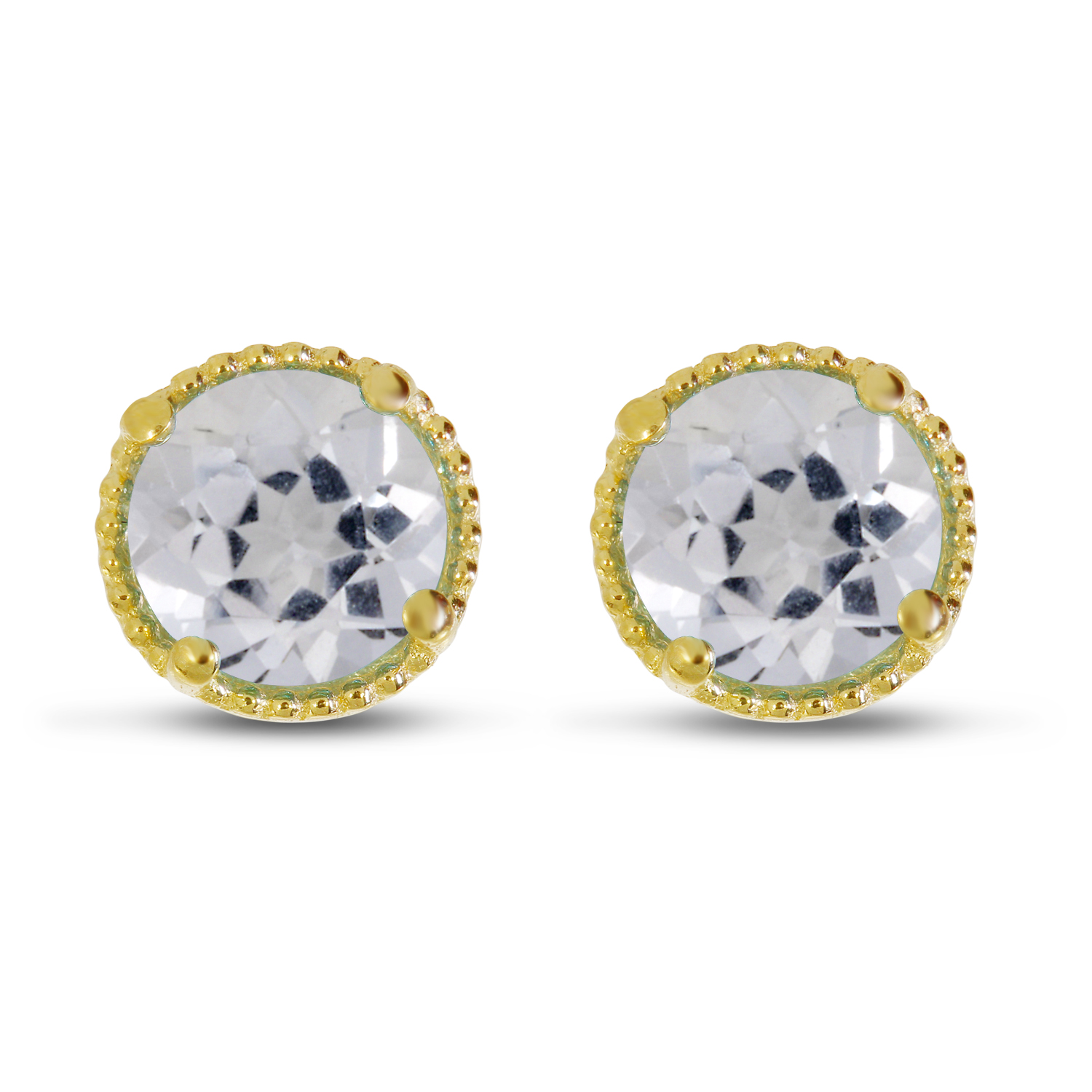 Kris Nations Two Stone Stud Earrings with Lapis and White Topaz  Bliss  Boutiques