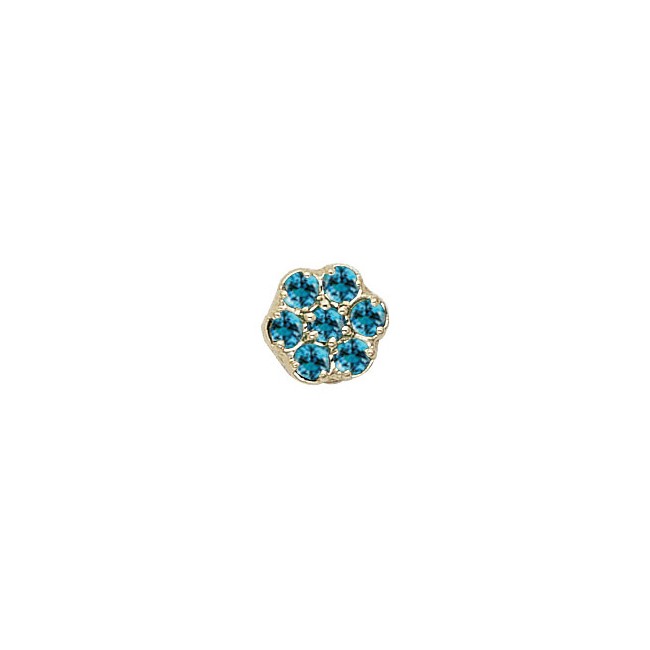 14 Karat Gold Blue Zircon Slide