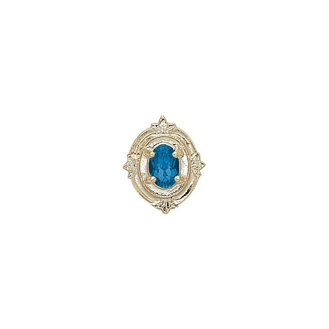 14 Karat Gold Blue Topaz Slide