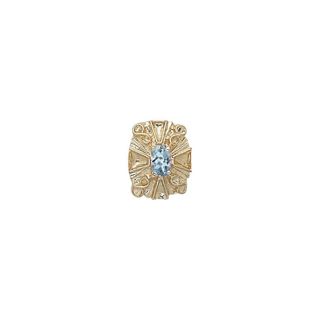 14 Karat Gold Aquamarine Slide