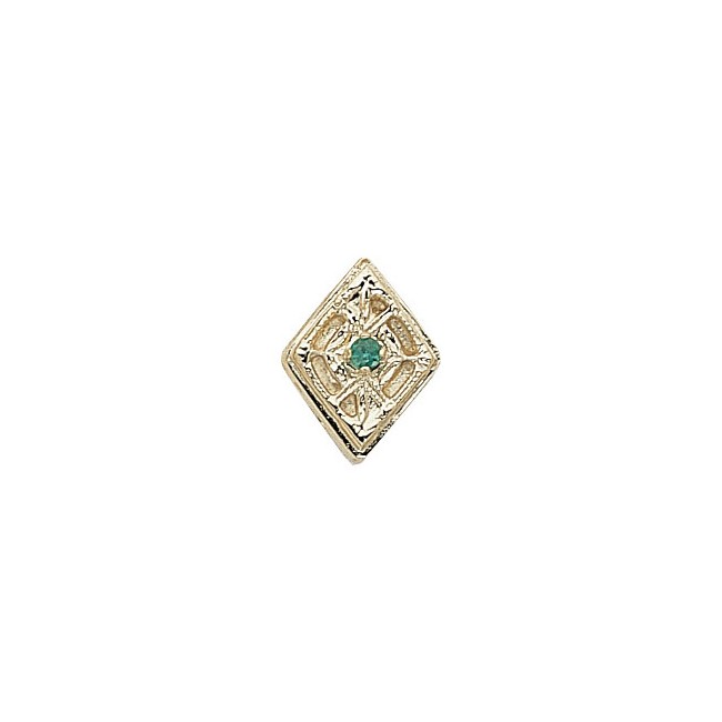 14 Karat Gold Emerald Slide