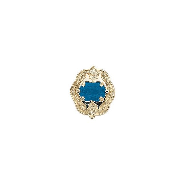 14 Karat Gold Blue Topaz Slide