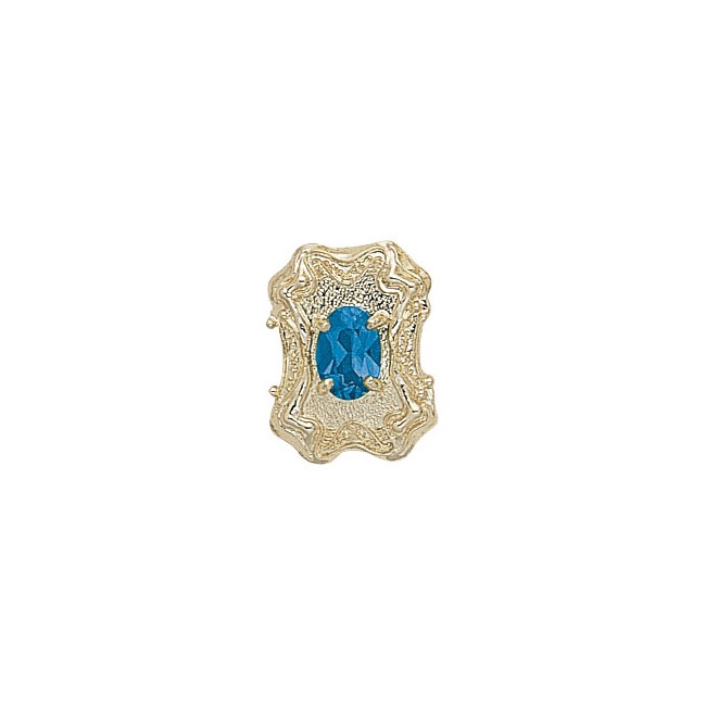 14 Karat Gold Blue Topaz Slide