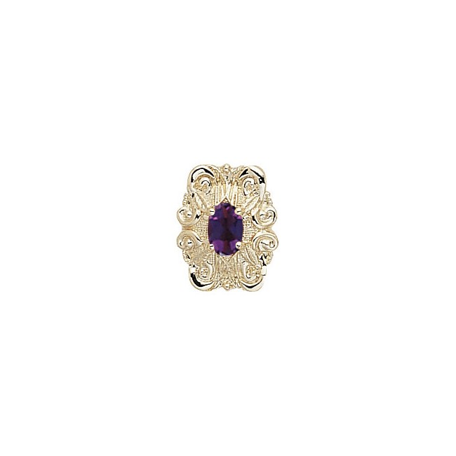 14 Karat Gold Amethyst Slide