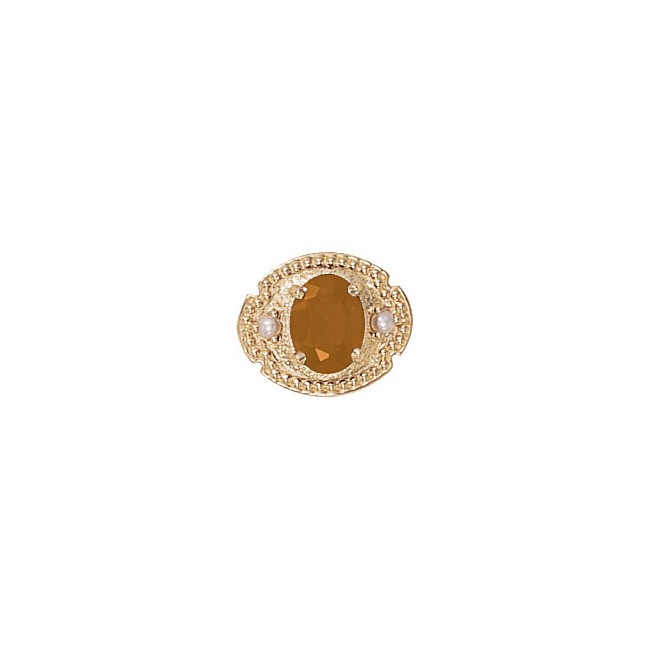 14 Karat Gold Slide with Citrine center and Pearl accents