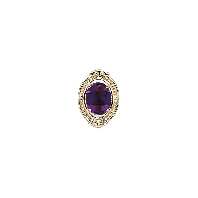 14 Karat Gold Amethyst Slide