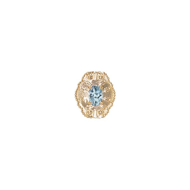 14 Karat Gold Aquamarine Slide