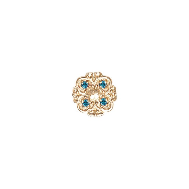 14 Karat Gold Blue Zircon Slide