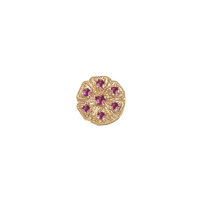 14 Karat Gold Pink Tourmaline Slide