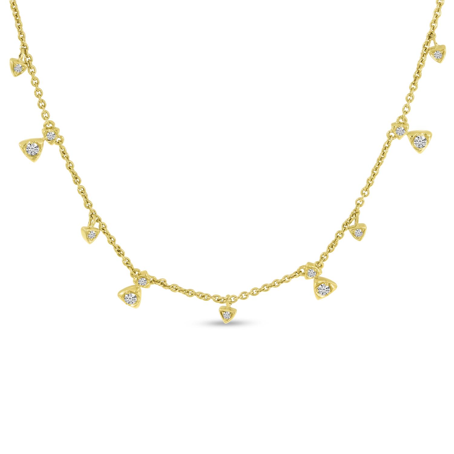 14K Yellow Gold 18 inch Diamond Fashion Necklace