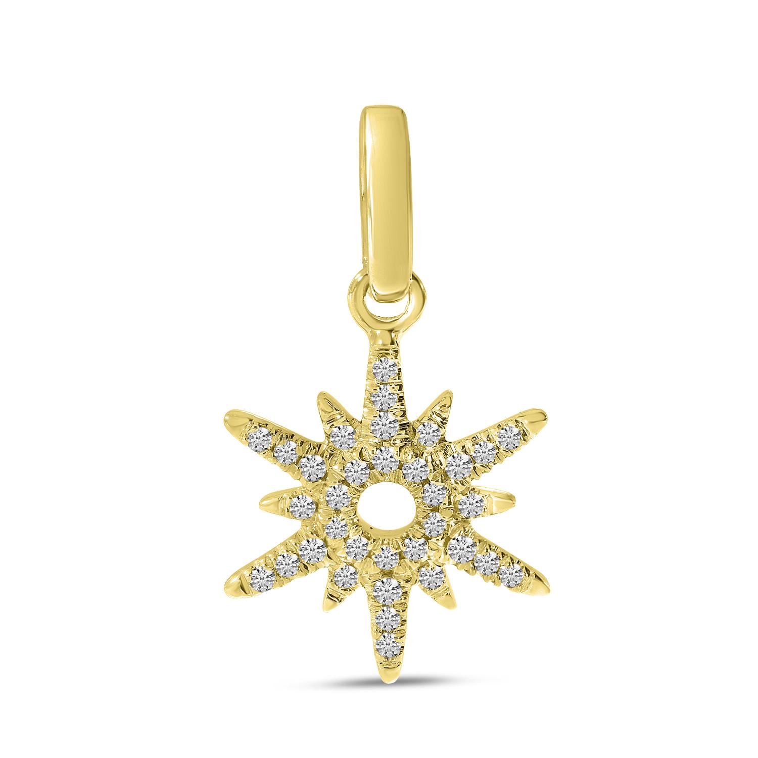 14K Yellow Gold Diamond Star Pendant