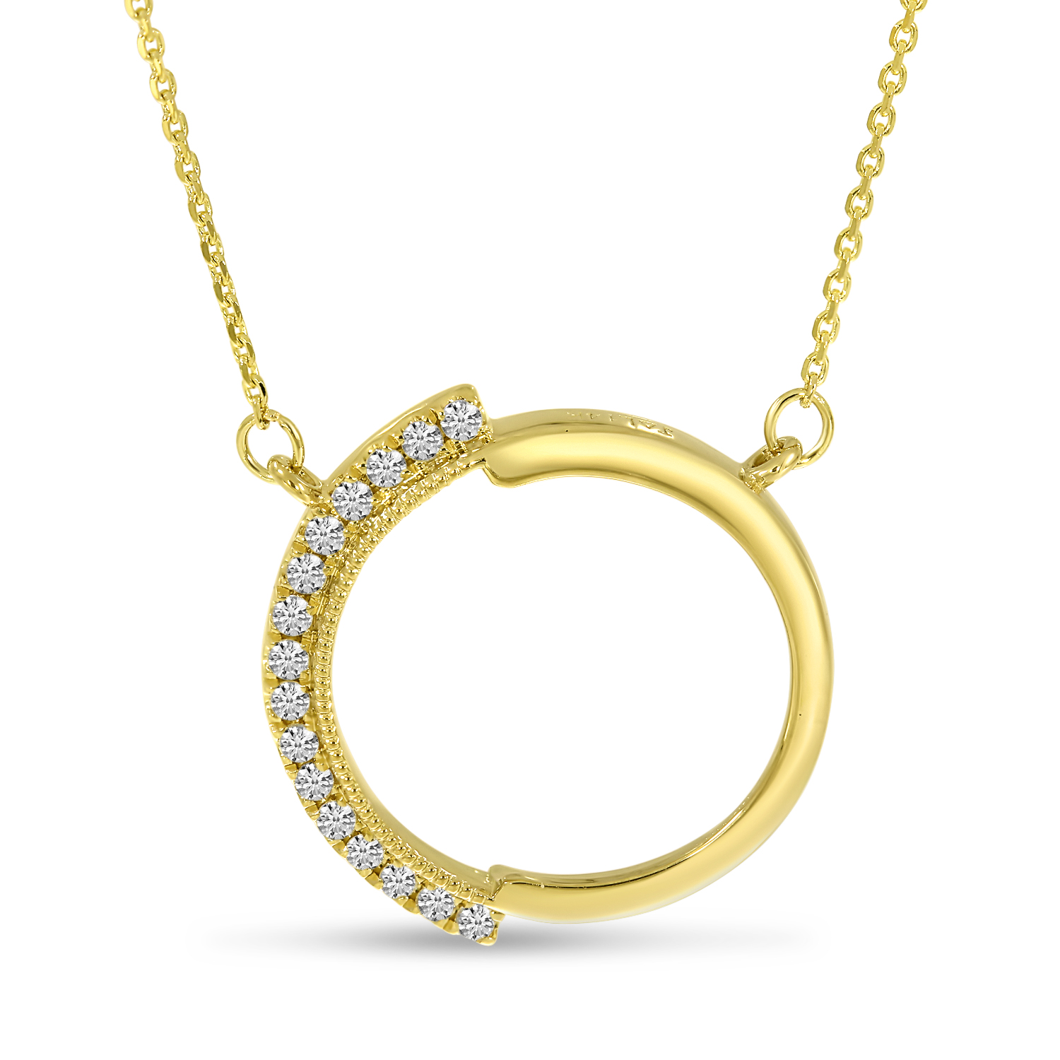 Gold semi store circle necklace