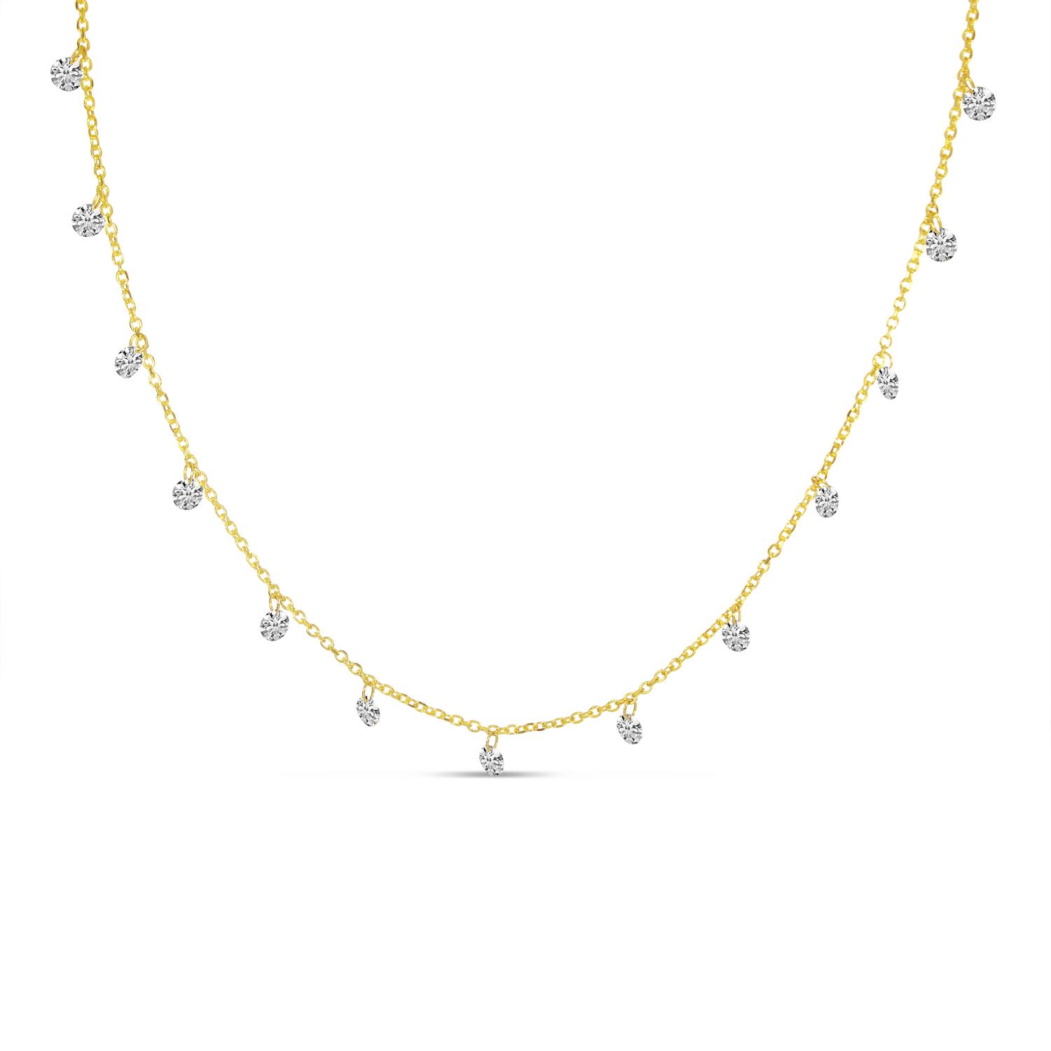 14K Yellow Gold 1.30 Ct Diamond by the Yard Dashing Diamonds Necklace