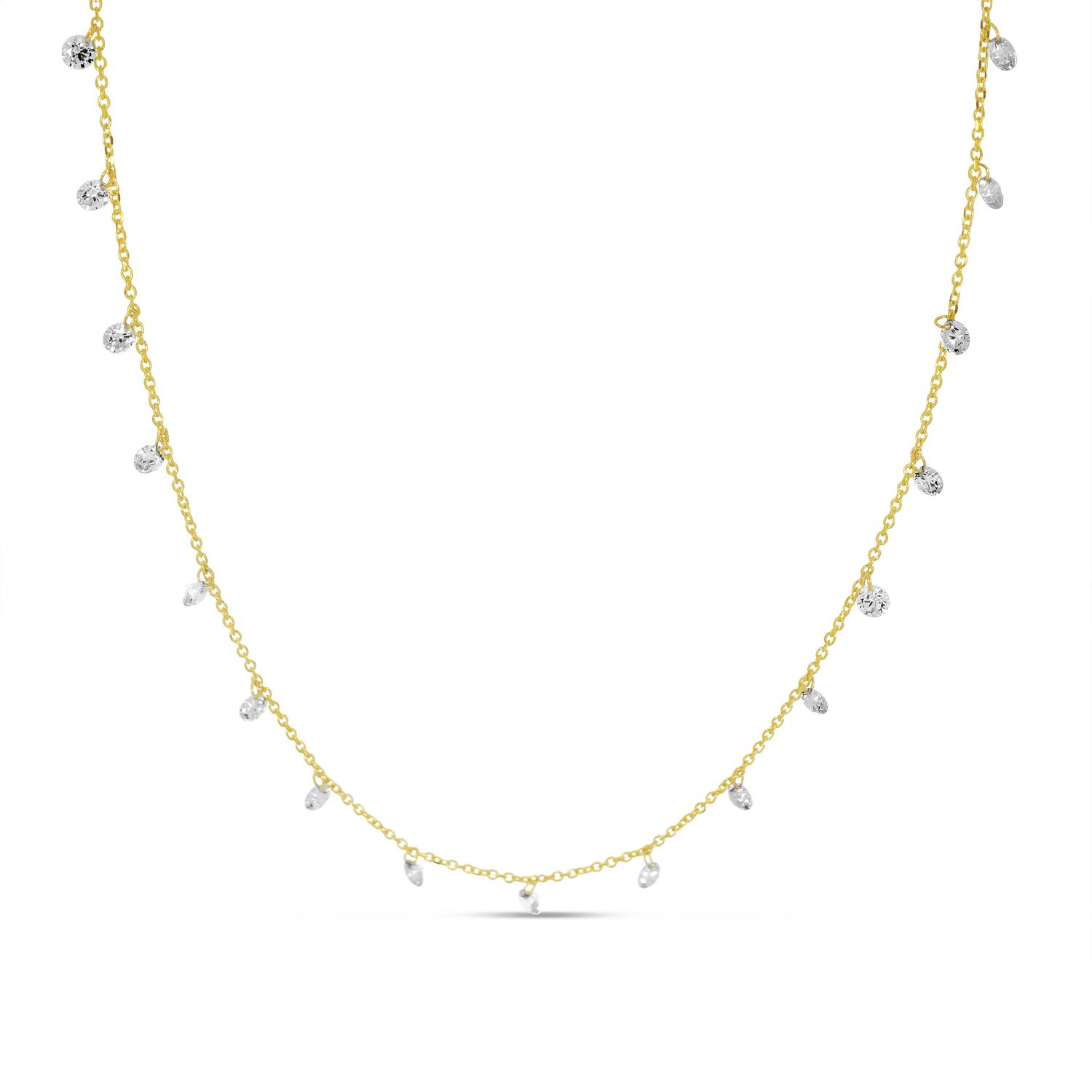 14K Yellow Gold 1.70 Ct Diamond by the Yard Dashing Diamonds Necklace