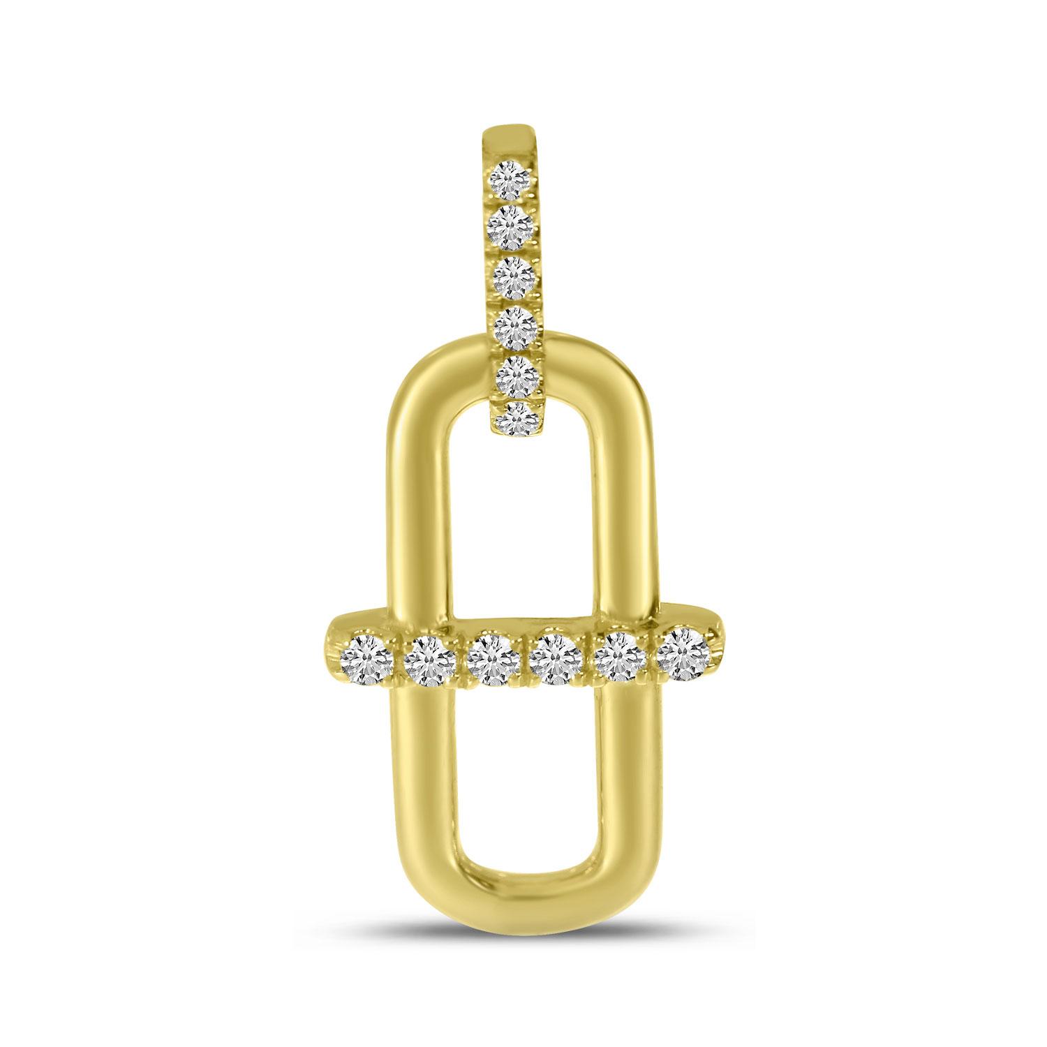 14K Yellow Gold Diamond Link Pendant