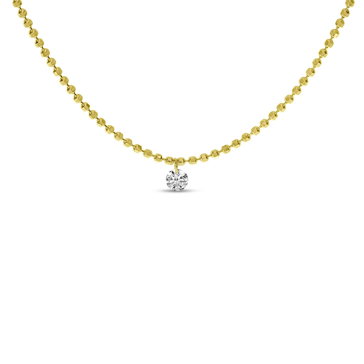 14K Yellow Gold Diamond By the Yard .05 Ct Dashing Diamond 18 inch Necklace