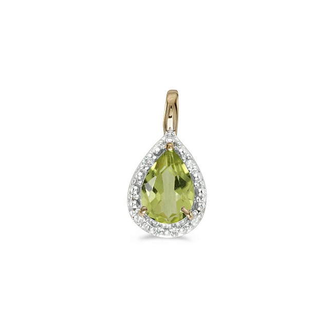 14k Yellow Gold Pear Peridot Pendant