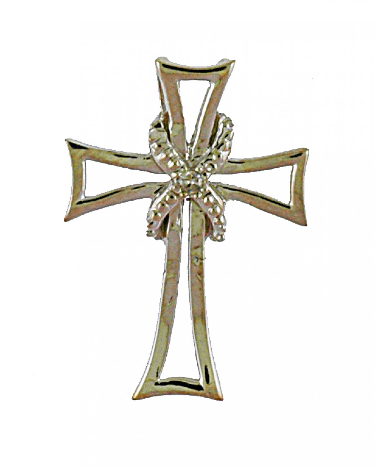 14K Yellow Gold Diamond Cross Pendant