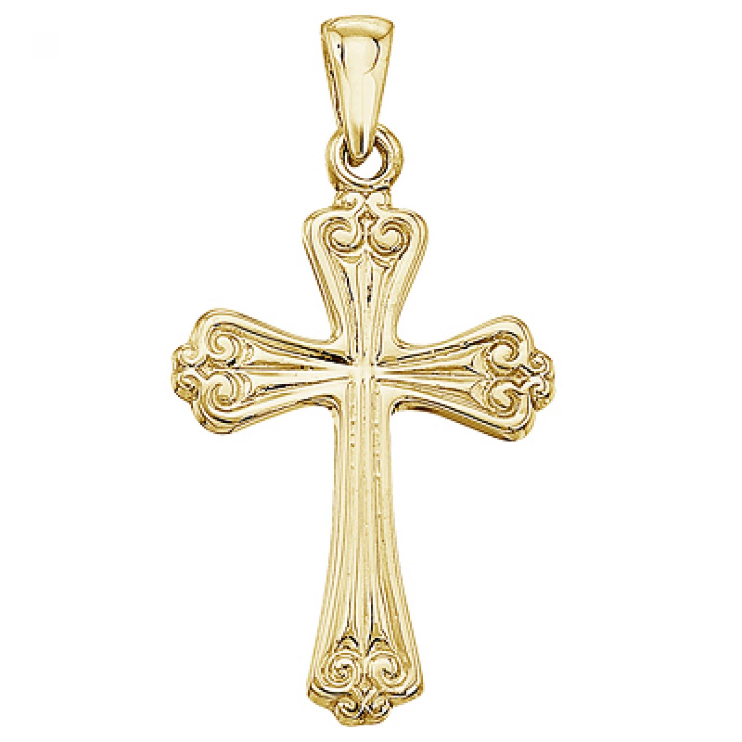 14K Yellow Gold Cross Pendant