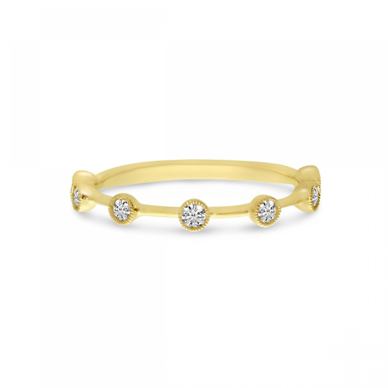 14K Yellow Gold Round Diamond .19 ct Stackable Ring