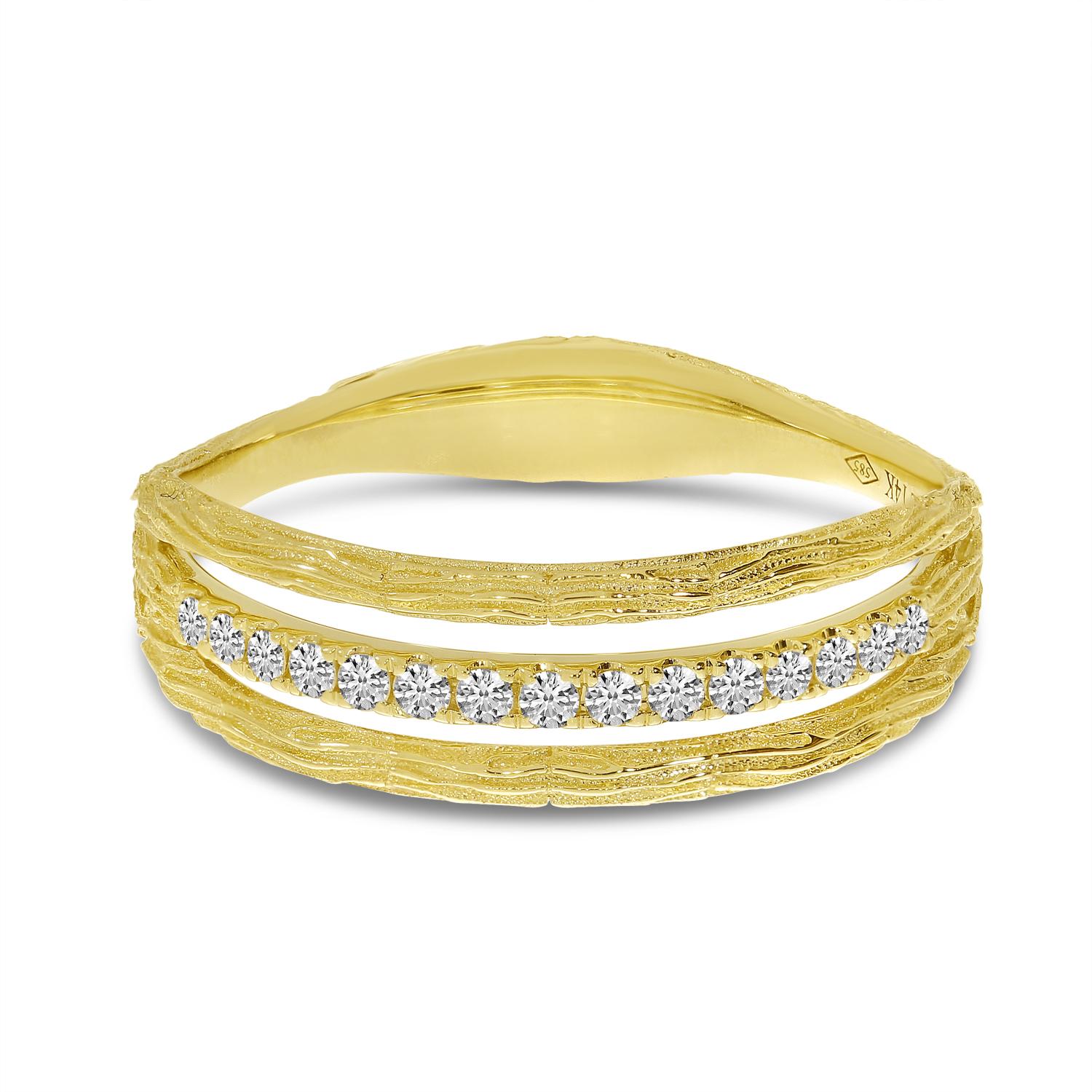 14K Yellow Gold Brushed Band