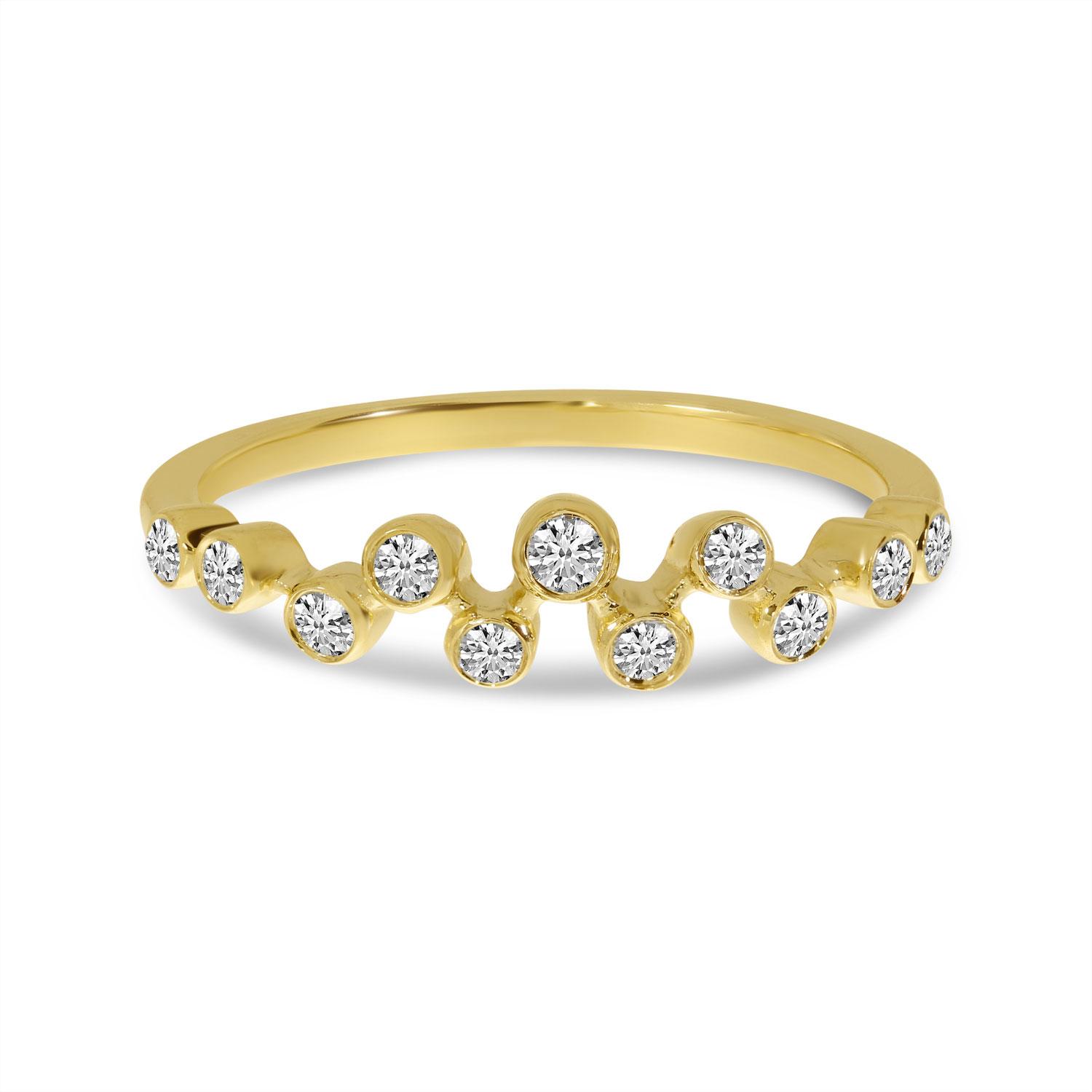 14K Yellow Gold Diamond Bezel Ring