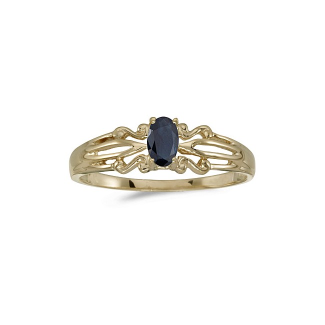 10k Yellow Gold Oval Sapphire Ring