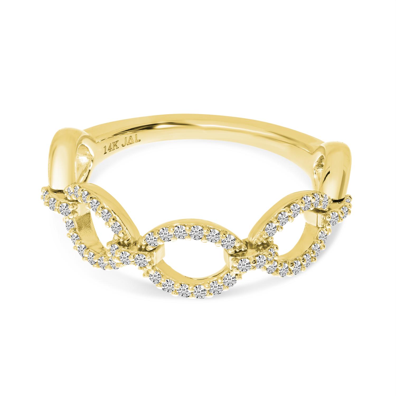 14K Yellow Gold Diamond Link Rolling Ring