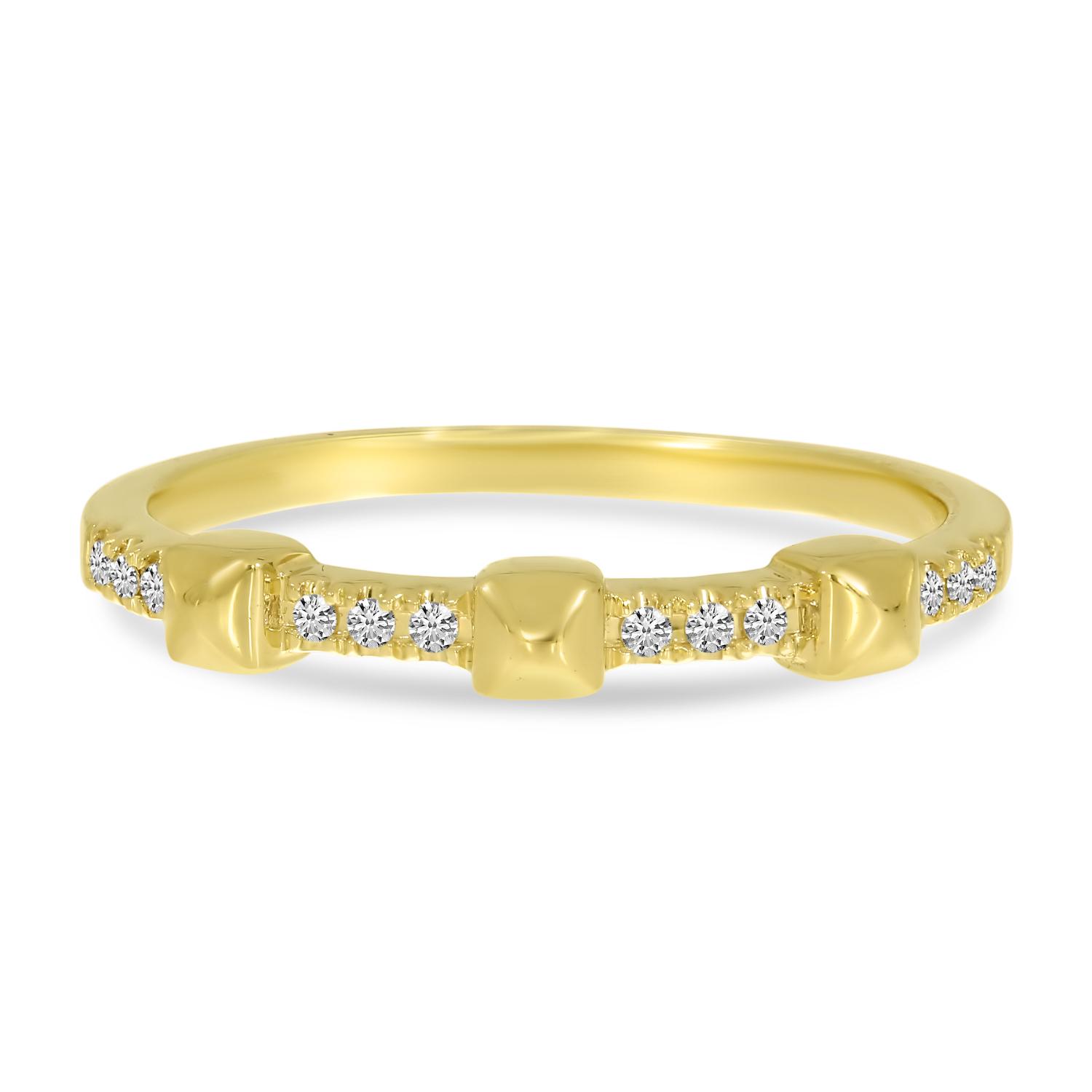 14K Yellow Gold Diamond Bubble Ring