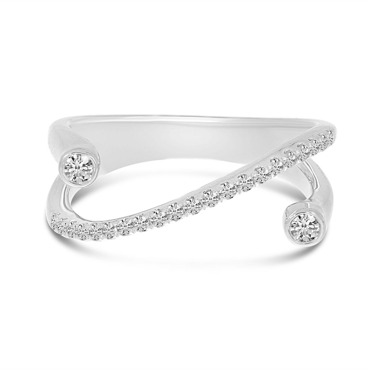 14K White Gold Diamond Peek A Boo Ring